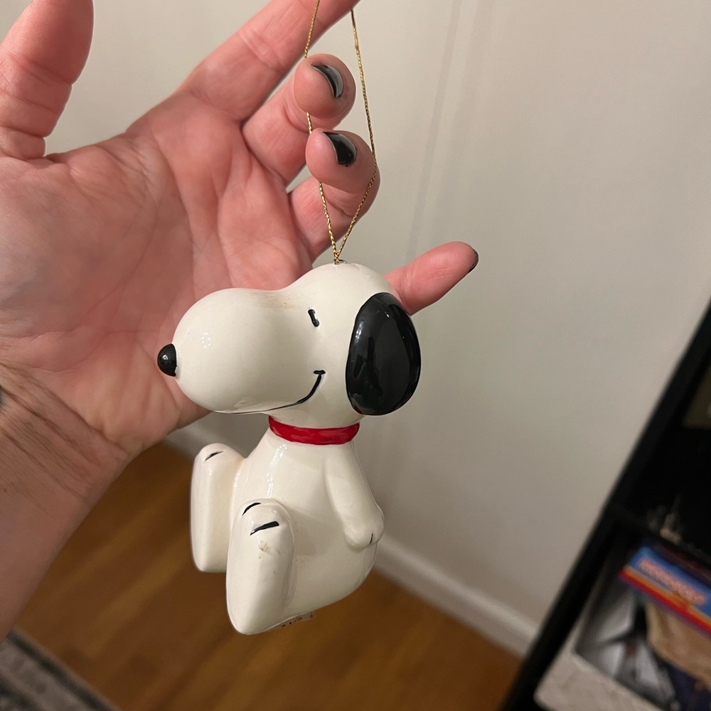 Vintage Ceramic Snoopy Willitts Charlie Brown Christmas Ornament